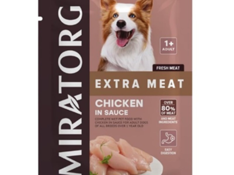 Pate cho chó xốt thịt Miratorg gói 85g