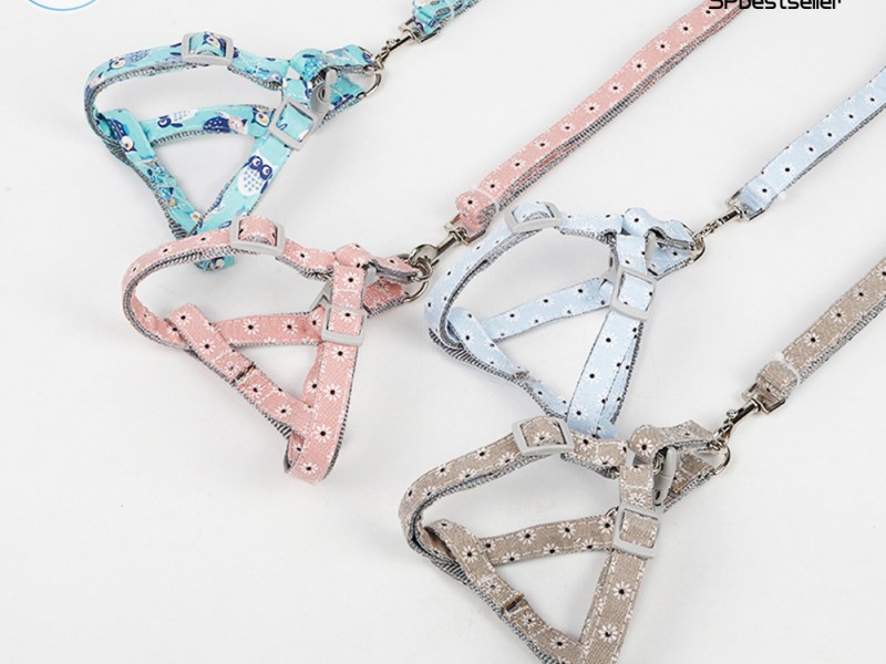 Dây Đeo Ngực Cho Chó Bản Mảnh Màu Sắc Bắt Mắt