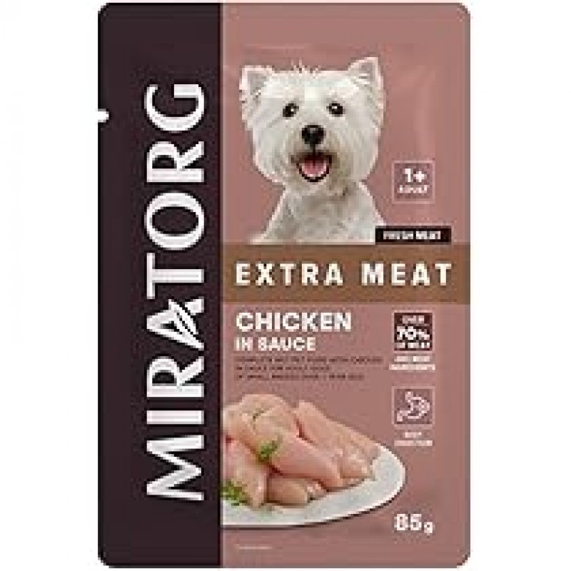 Pate cho chó xốt thịt Miratorg gói 85g